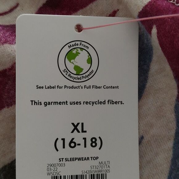 Secret Treasures zebra multicolor sleep top shirt Sz XL NWT - Picture 5 of 5